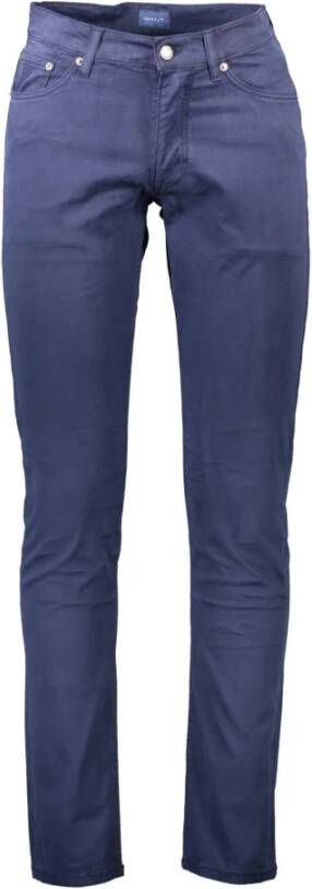 Gant Blue Cotton Jeans & Pant Blauw Heren