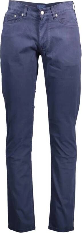 Gant Blue Cotton Jeans & Pant Blauw Heren