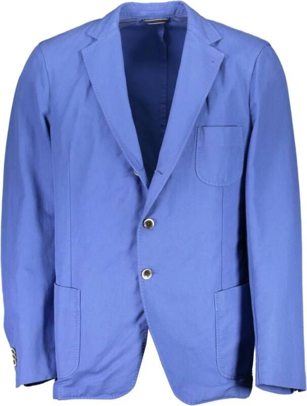 Gant Klassieke Blauwe Katoenen Jas met Zakken Blauw Heren