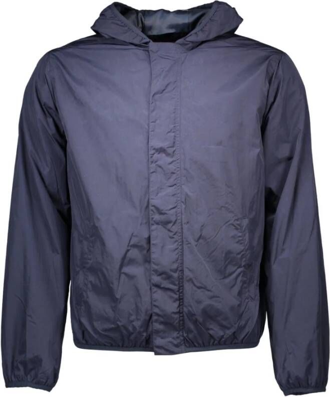 Gant Blauwe sportjas met capuchon en contrasterende details Multicolor Heren