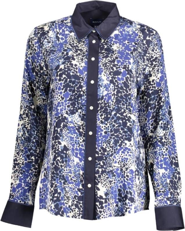 Gant Blauwe Damesblouse met Lange Mouwen Multicolor Dames