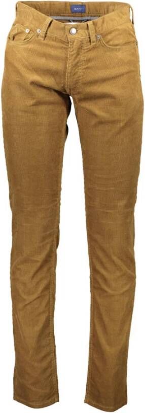 Gant Brown Cotton Jeans & Pant Bruin Heren