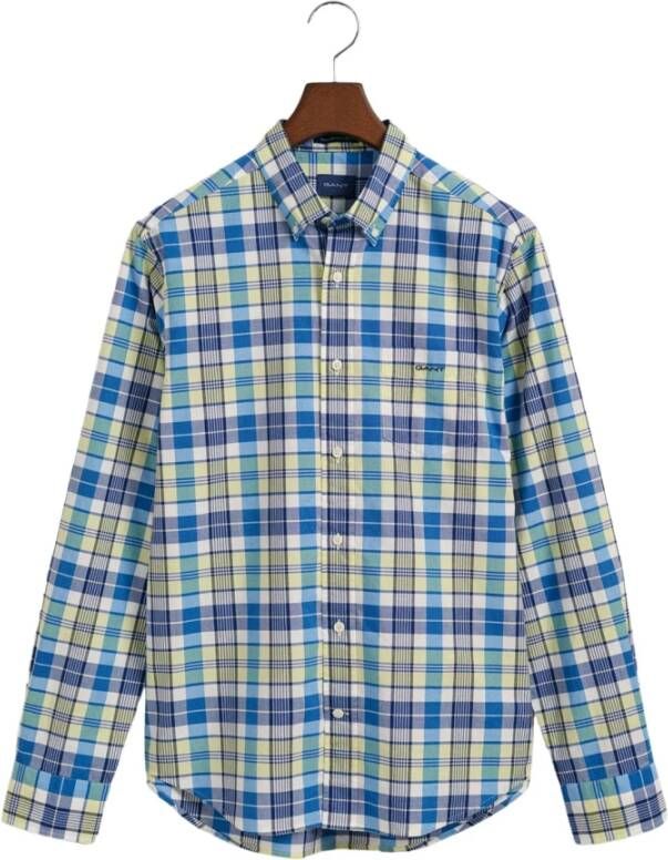 Gant Kleurrijk geruit overhemd met regular fit Blue Heren