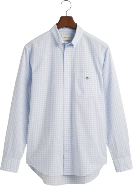 Gant Overhemd met lange mouwen Regular Fit Gingham Poplin Overhemd slijtvast easy care geruit