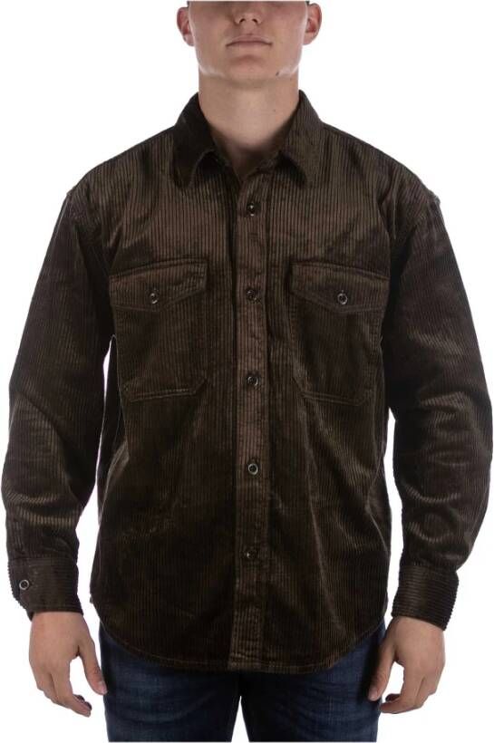 Gant Bruine Fluweelsovershirt Brown Heren