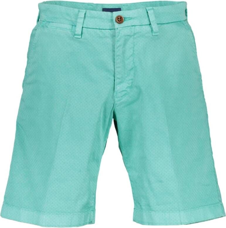 Gant Groene Katoenen Bermuda Jeans met Logo Groen Heren