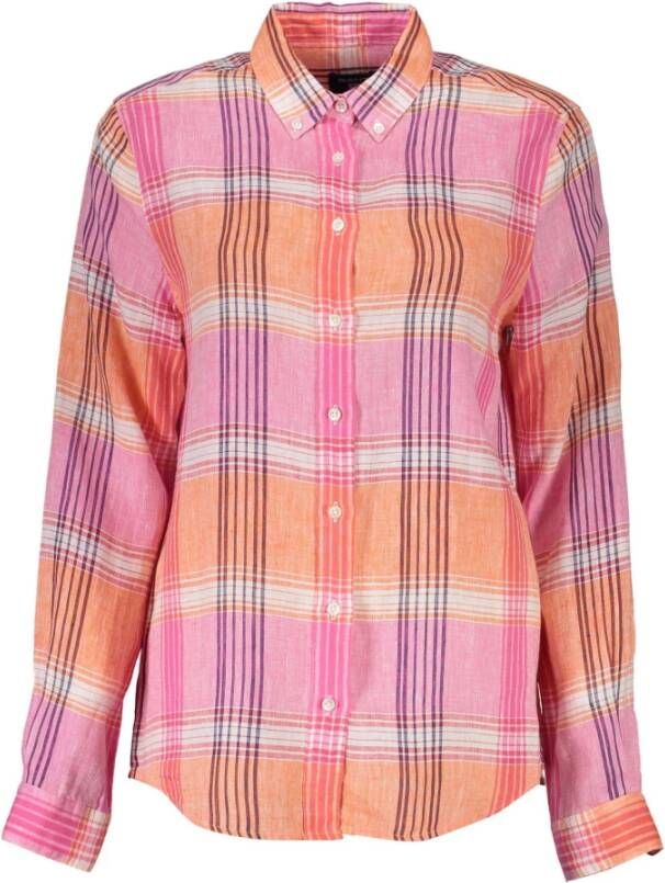 Gant Dames Roze Linnen Overhemd Roze Dames