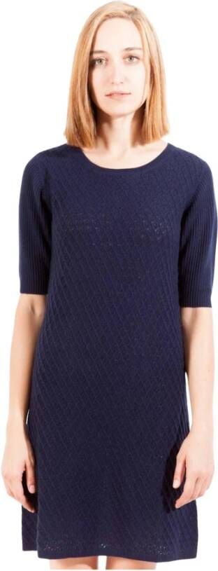 Gant Blauwe Wol en Kasjmier Korte Jurk Blue Dames