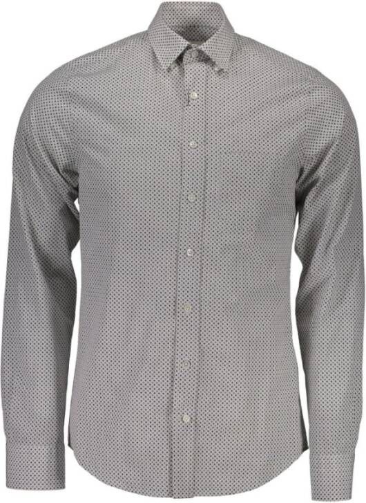 Gant Wit Overhemd met Lange Mouwen Italiaanse Kraag Multicolor Heren