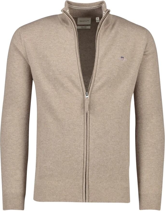 Gant Bruine lamswollen vest met rits Brown Heren