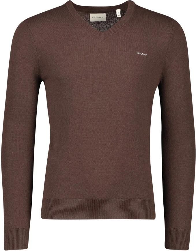 Gant Gebreide pullover van lamswolmix met V-hals