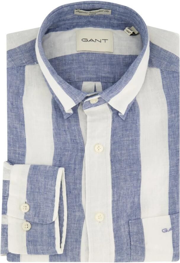 Gant Casual Blauw Gestreept Overhemd Multicolor Heren