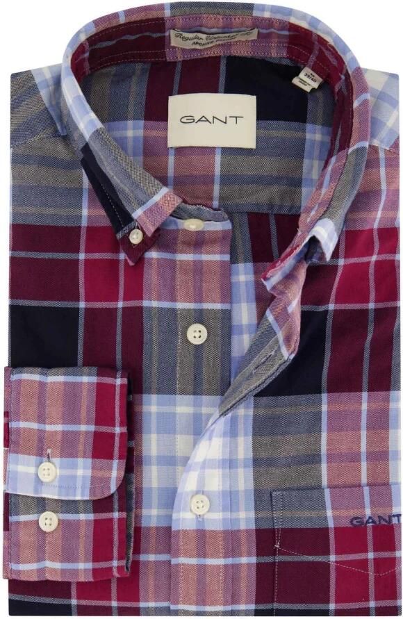 Gant Geruite Oxford Overhemd Regular Fit Multicolor Heren
