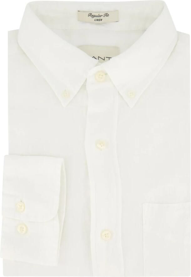 Gant Casual Wit Overhemd met Lange Mouwen White Heren