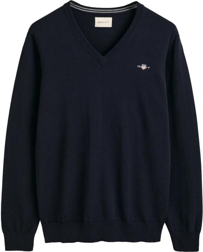 Gant Trui met V-hals CLASSIC COTTON V-NECK Premium gebreide jersey van zacht 100% katoen overgangstrui - Foto 3