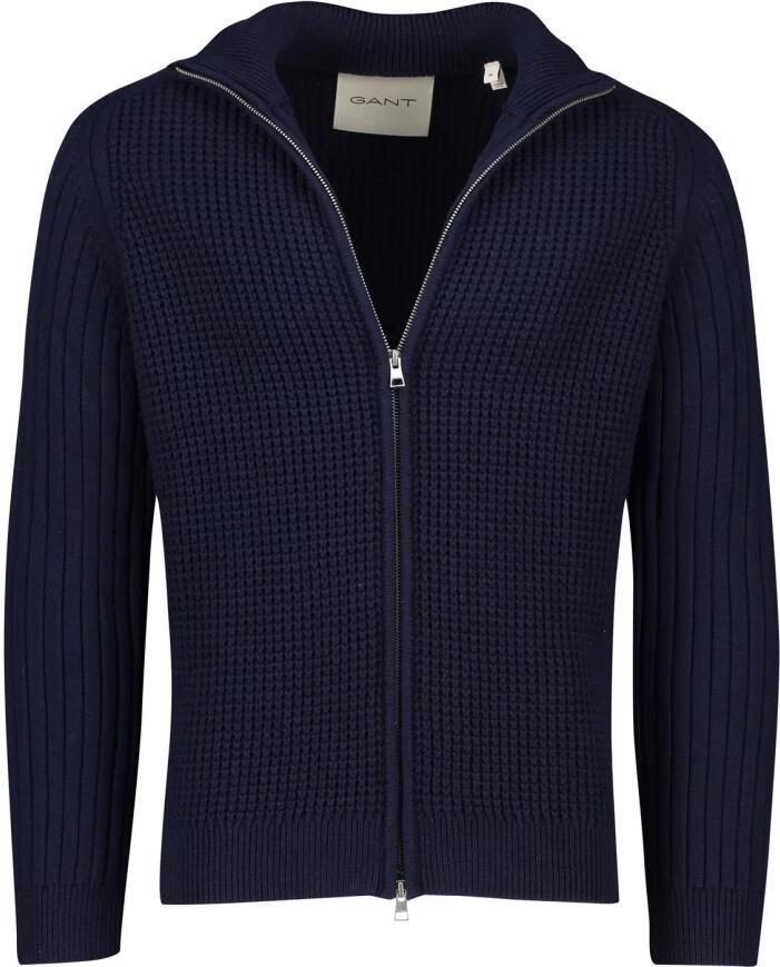 Gant Vest Wool Blend Structuur Navy