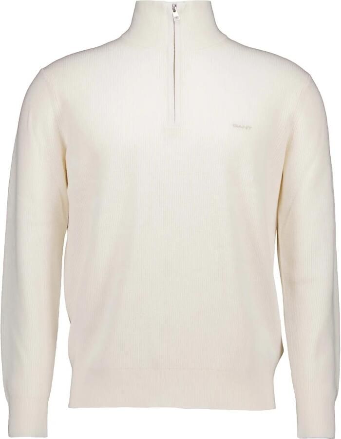 Gant Ecru Trui met Merinowol Mix White Heren - Foto 3