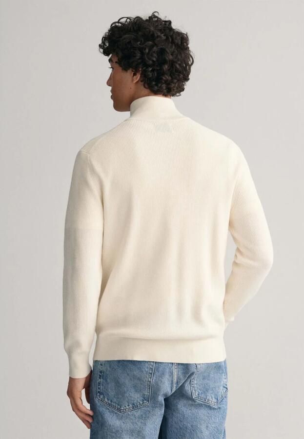 Gant Ecru Trui met Merinowol Mix White Heren - Foto 2