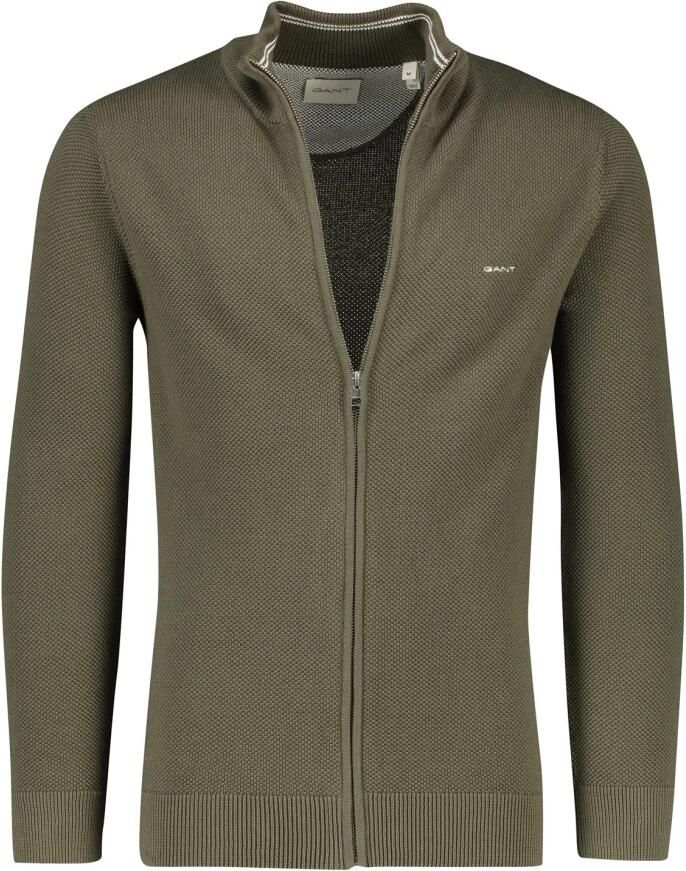 Gant Effengekleurde Groene Vest met Opstaande Kraag Green Heren