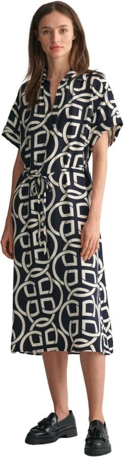 Gant Gedrukte Kaftan met V-hals Blue Dames - Foto 4