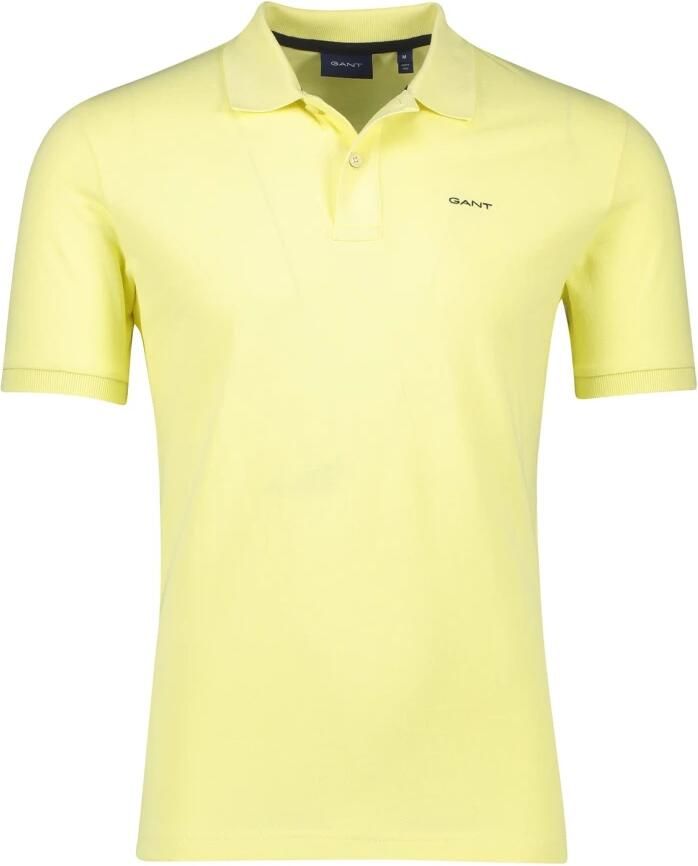 Gant Gele poloshirt met korte mouw Yellow Heren