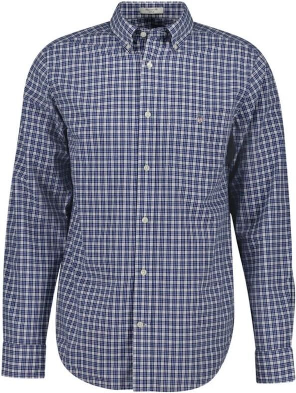 Gant Overhemd met lange mouwen REG POPLIN SMALL CHECK SHIRT Regular fit popeline overhemd met klein ruitpatroon