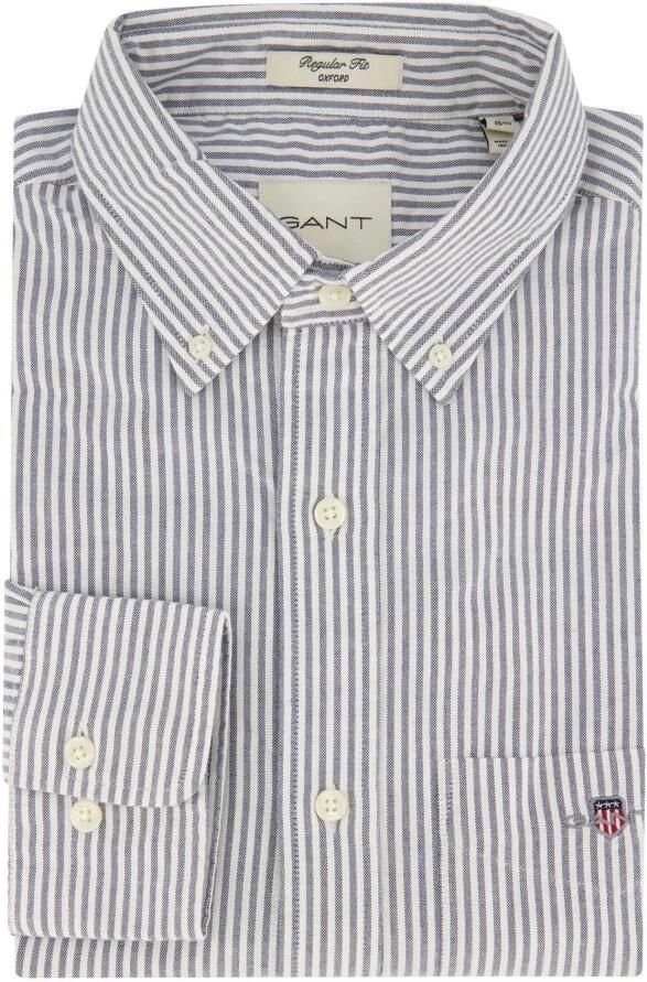 Gant Overhemd met lange mouwen Regular fit Oxford overhemd gestructureerd duurzaam dikker gestreept - Foto 5