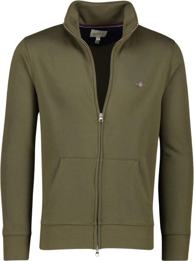 Gant Groene effen vest met opstaande kraag Green Heren - Foto 5