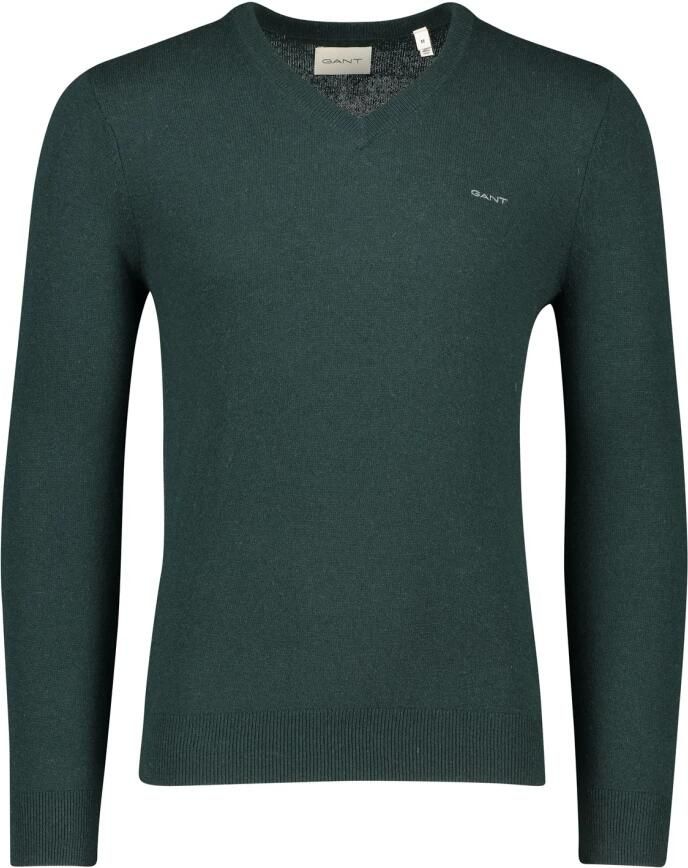 Gant Gebreide pullover van lamswolmix met V-hals - Foto 2