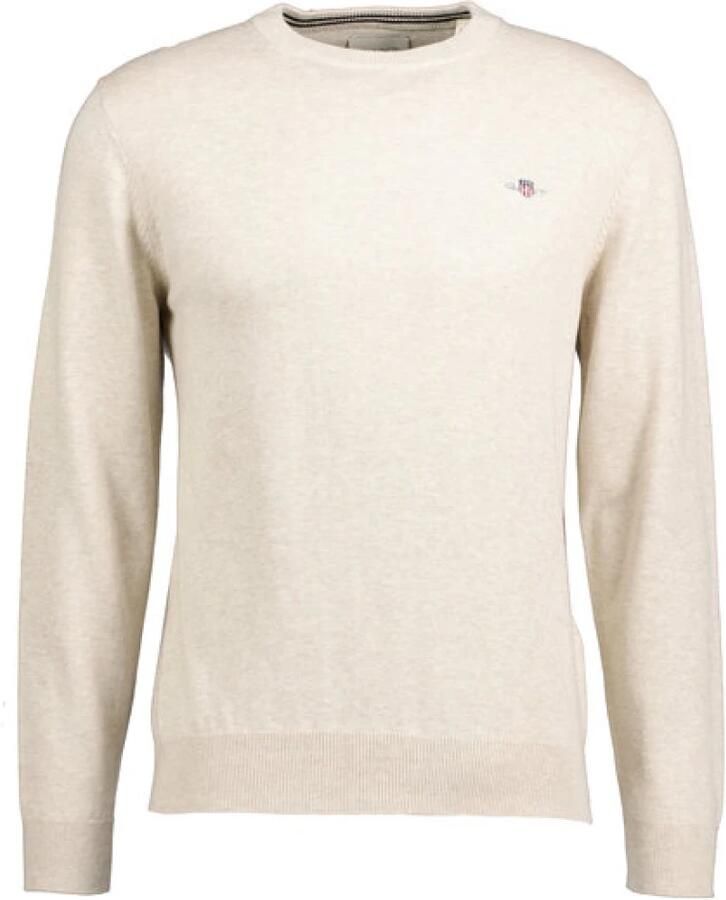 Gant Trui met ronde hals CLASSIC COTTON C-NECK Premium breipullover van zachte 100% katoen overgangspullover - Foto 4
