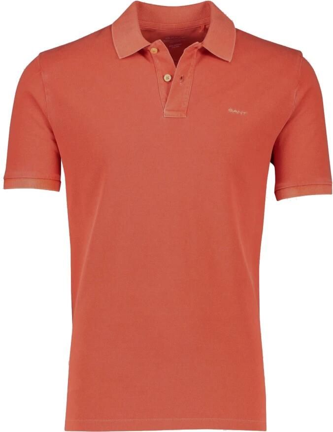 Gant Kleurrijke Polo Korte Mouw Oranje Orange Heren
