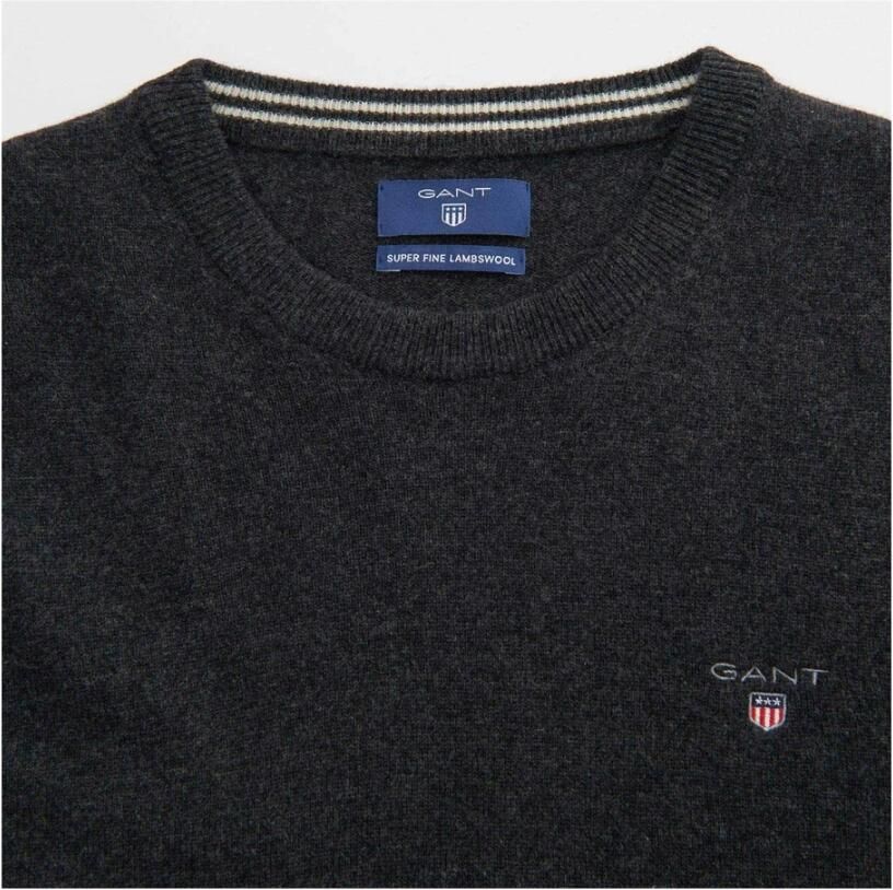 Gant Lambswool Crew Neck Sweaters Black Heren - Foto 2