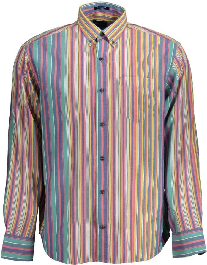 Gant Lichtblauw Katoenen Overhemd met Contrasterende Details Multicolor Heren