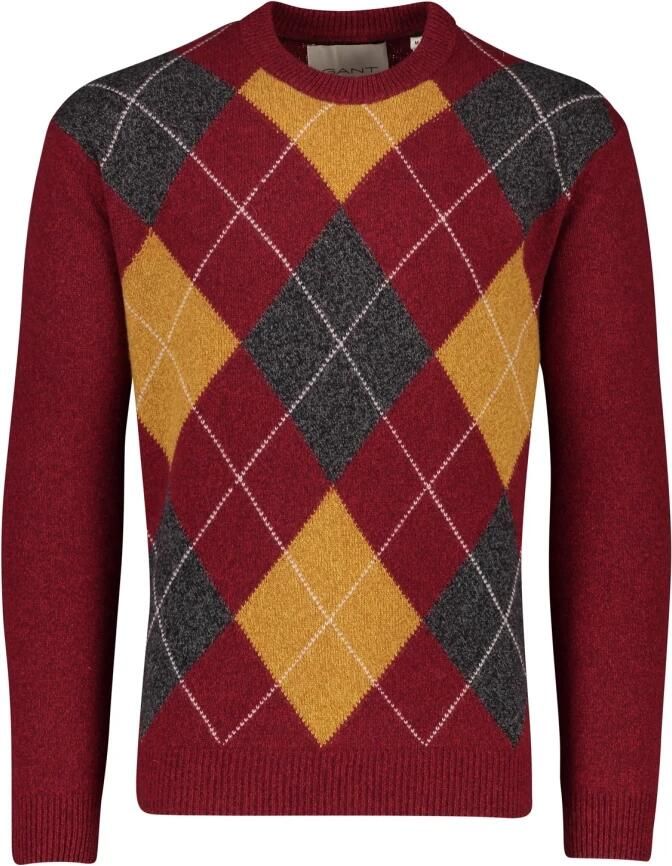 Gant Gebreide pullover met ronde hals model 'ARGYLE'