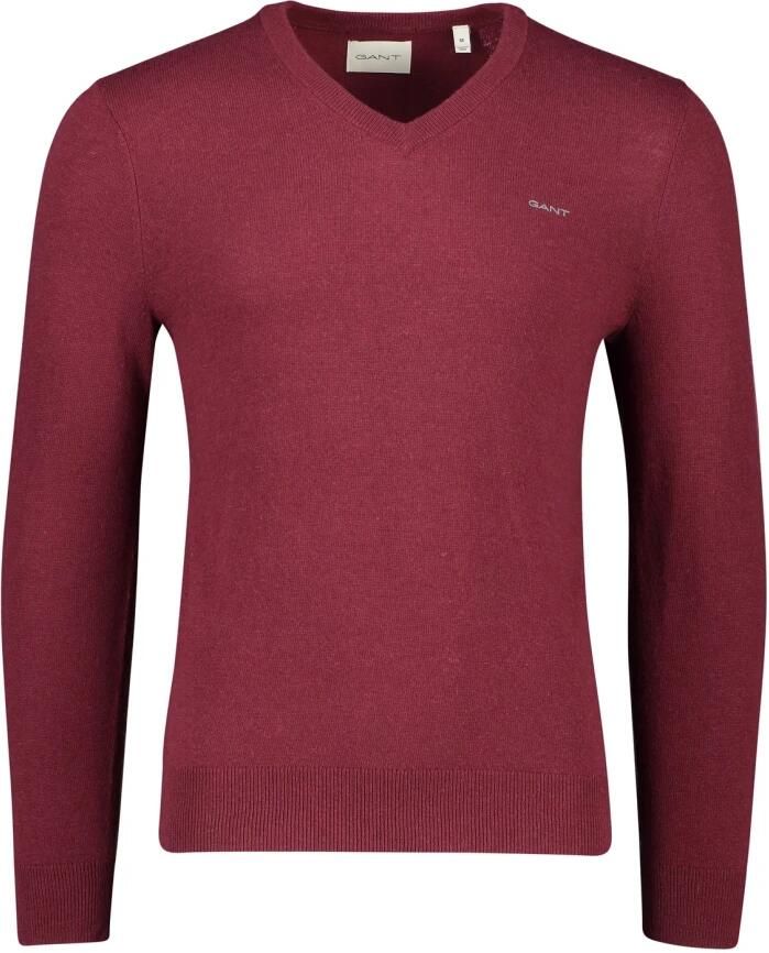 Gant Gebreide pullover van lamswolmix met V-hals