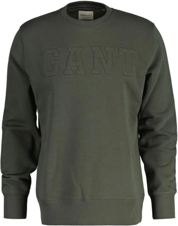 Gant Sweatshirt EMBOSSED C-NECK SWEAT een verheven -grafiekembossing op de borst