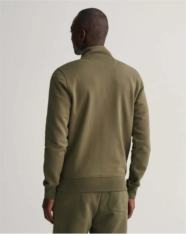 Gant Groene effen vest met opstaande kraag Green Heren - Foto 3