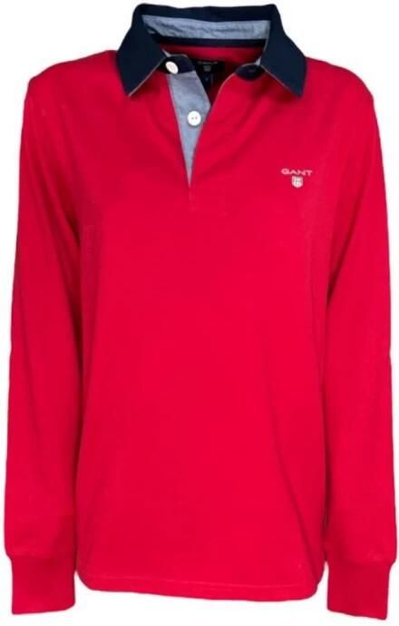 Gant Zachte Katoenen Sweatshirt met Lange Mouwen en Knopen Red Heren - Foto 2