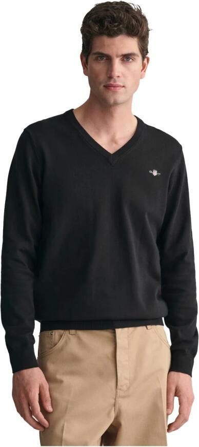 Gant Trui met V-hals CLASSIC COTTON V-NECK Premium gebreide jersey van zacht 100% katoen overgangstrui - Foto 4