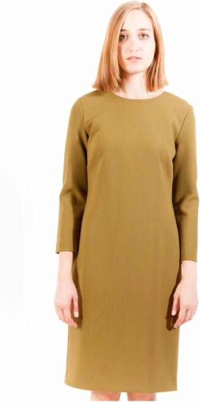 Gant Groene Polyester Jurk Korte Mouwen Ronde Hals Green Dames