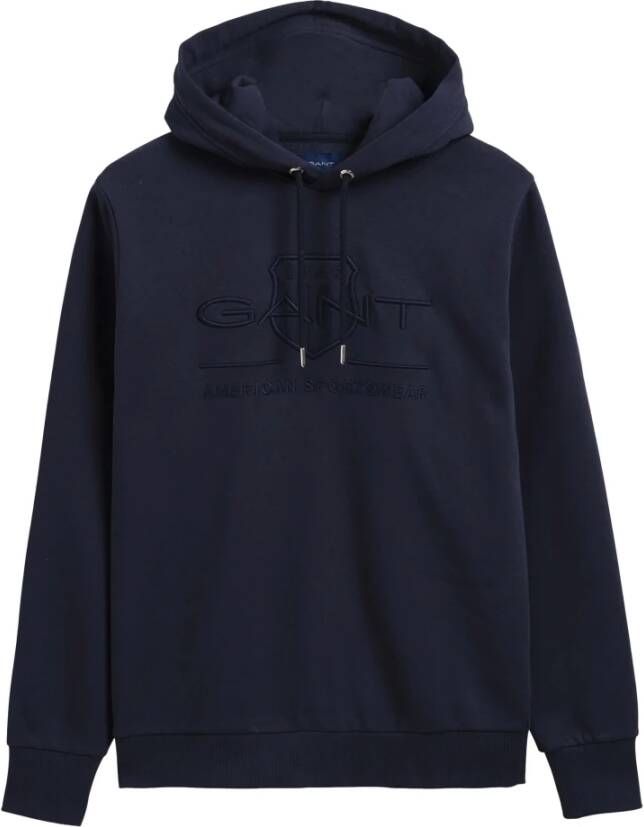 Gant Hoodie TONAL ARCHIVE SHIELD met boord aan mouwen en zoom - Foto 4