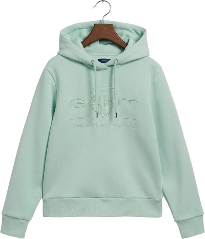 Gant Tonal Archief Shield Hoodie Green Dames