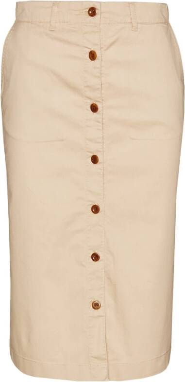Gant Beige Katoenen Rok met Zakken en Knopen Beige Dames