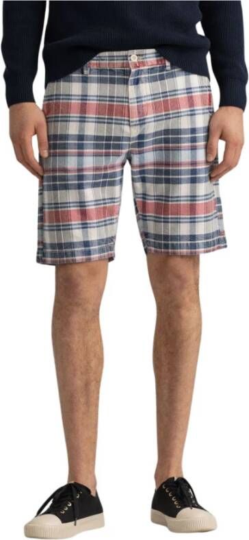 Gant Indiase madras shorts Blauw Heren