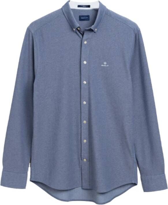 Gant Katoenenormaal Overhemd Blauw Heren
