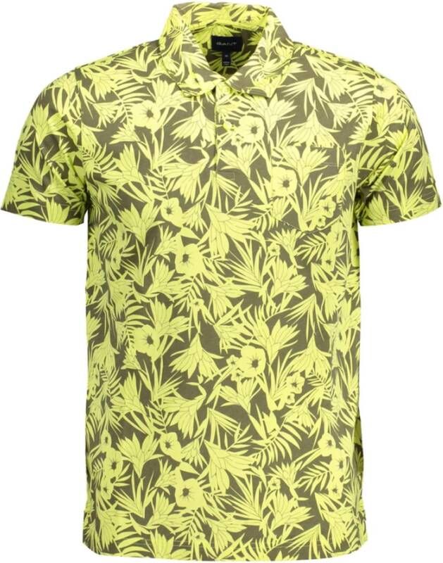 Gant Gele Katoenen Polo Shirt Klassieke Pasvorm Yellow Heren