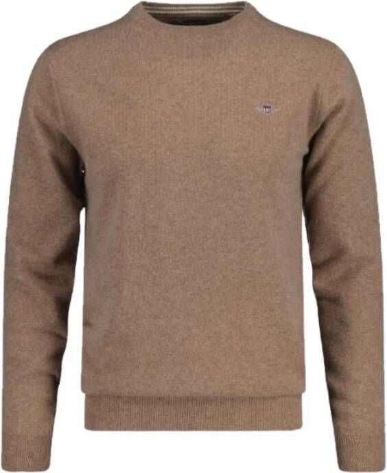 Gant Wol crewneck Beige Heren