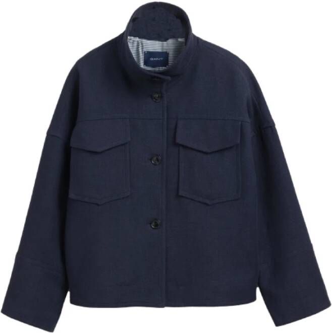 Gant Korte vlasjack gemengd Blauw Dames