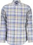 Gant Lichtblauw Katoenen Overhemd Regular Fit Korte Mouwen Multicolor Heren - Thumbnail 1