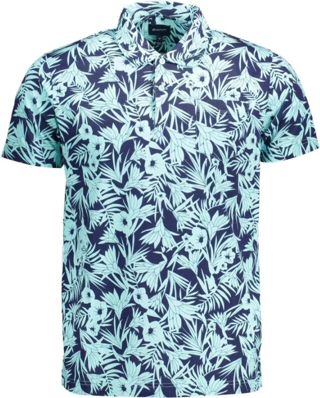 Gant Korte Mouwen Blauw Katoenen Polo Shirt Multicolor Heren
